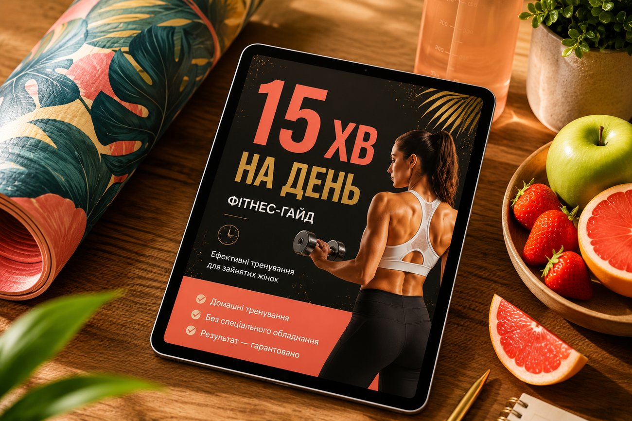 Макет обкладинки PDF-гайду «30-денний фітнес-челендж»